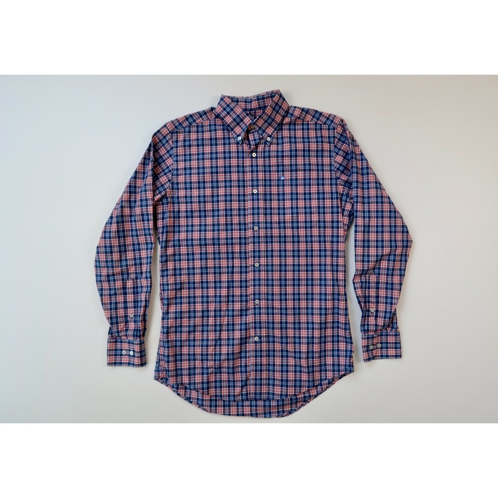 Southern Tide Mens Small Blue Plaid Checks Classic Fit Button Down Shirt